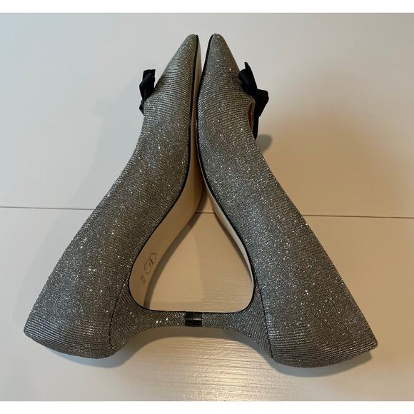 Talbots Erica Bow Detail Kitten Heel Pumps NWOB Metallic Shimmery Sz 8.5 Chic - Picture 11 of 15